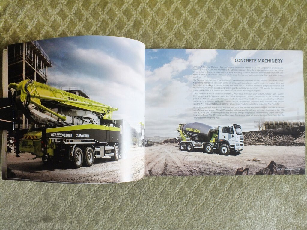 ZOOMLION Full Product Catalog Excavators Buldozers Cranes Tractors Brochure 2018