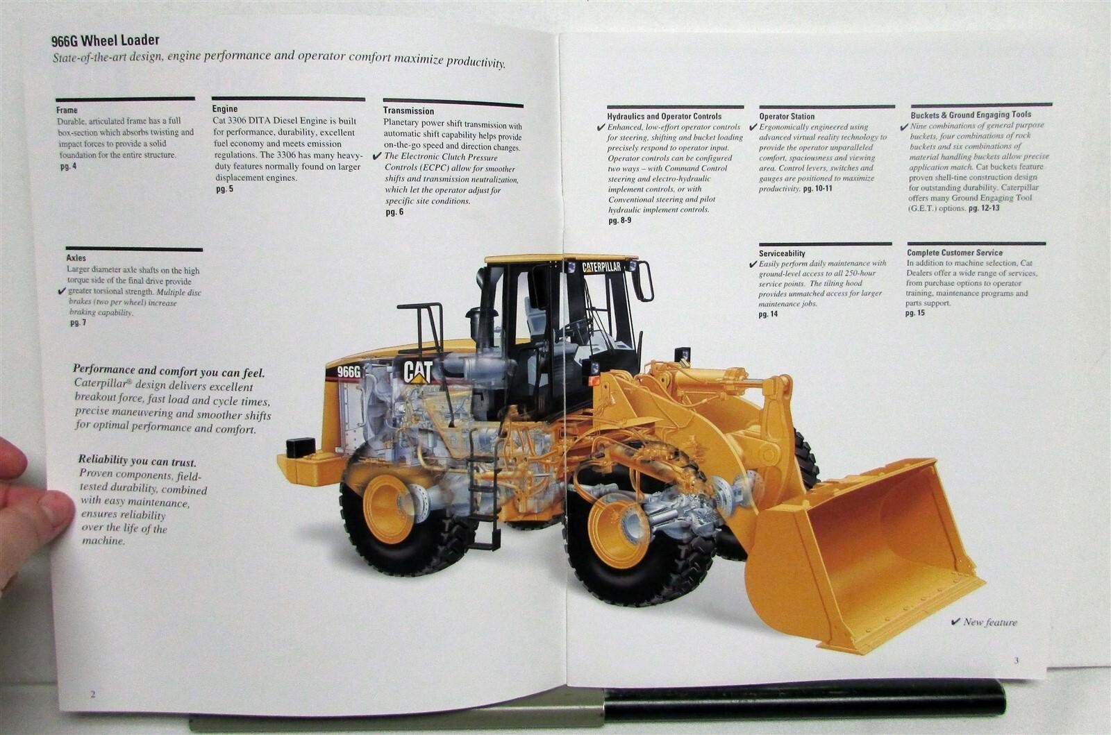 1999 Caterpillar 966G Wheel Loader Construction Sales Brochure