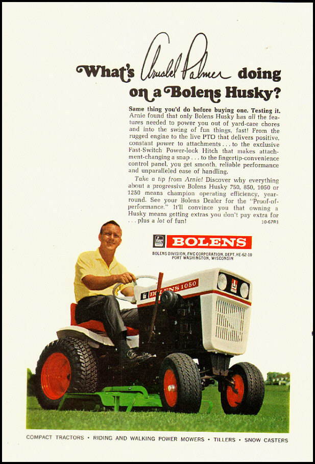 1967 vintage ad for Bolens’ ‘Husky’ Lawn Tractors -061312