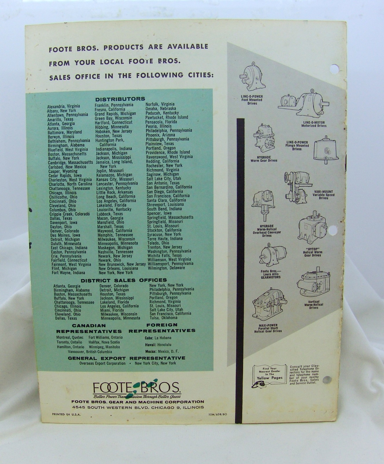 Foot Bros. Shaft Mounted Drives Catalog! – Circa 1950’s! – NO RESERVE!