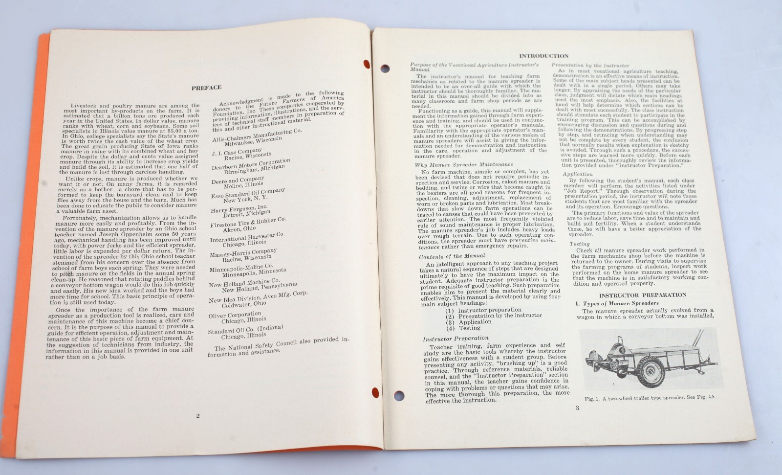 Vintage 1951 Manure Spreaders Operating Manual Future Farmers of America FFA