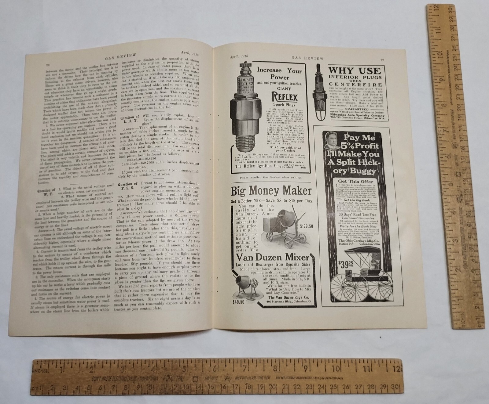 1915 – SILBERZAHN Ensilage Cutter GEHL BROS – magazine ad – listing #5817