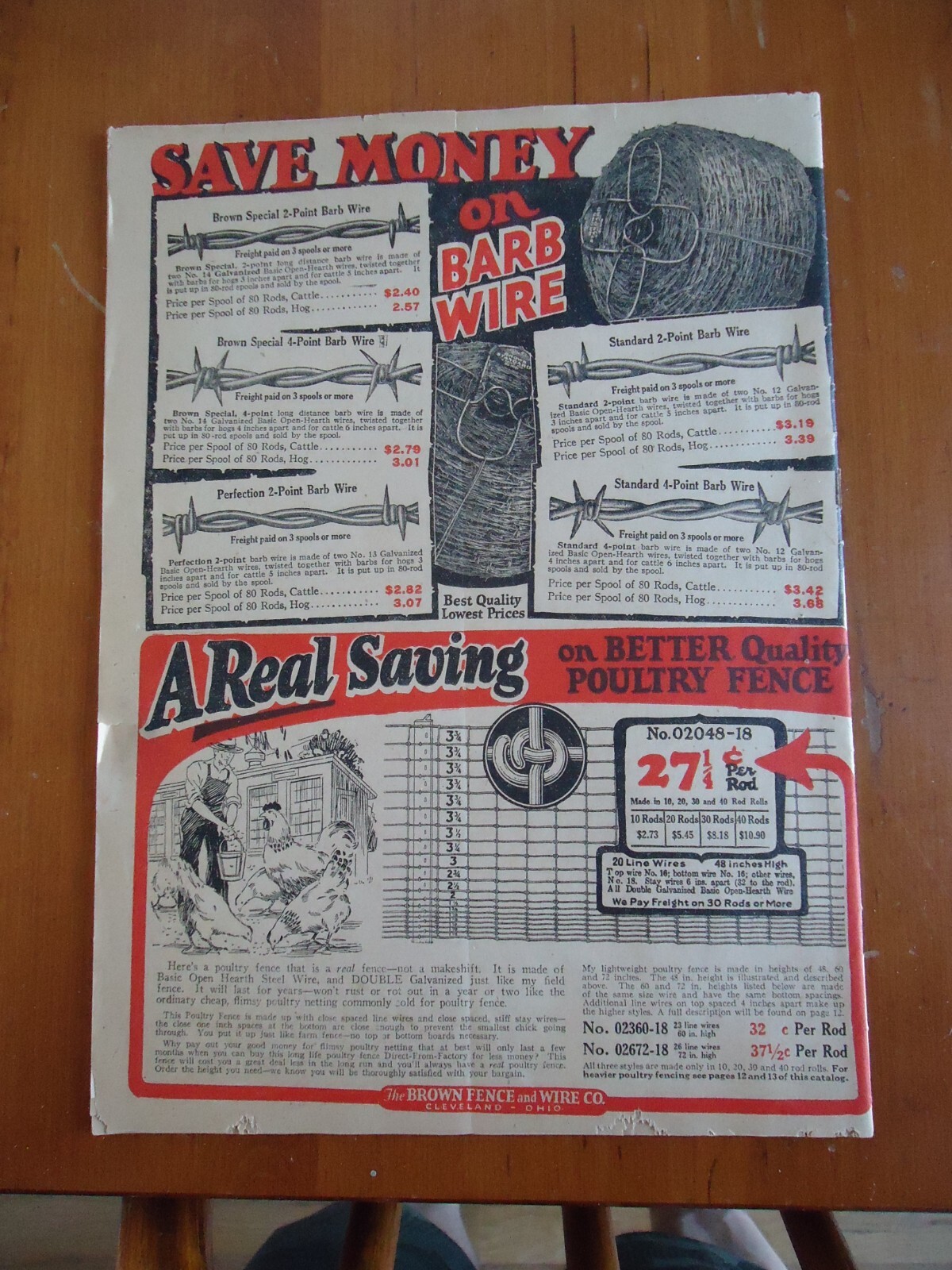 Antique catalog Jim Brown’s farm Barbed Wire , Fences , Gates , Paints ,Barn