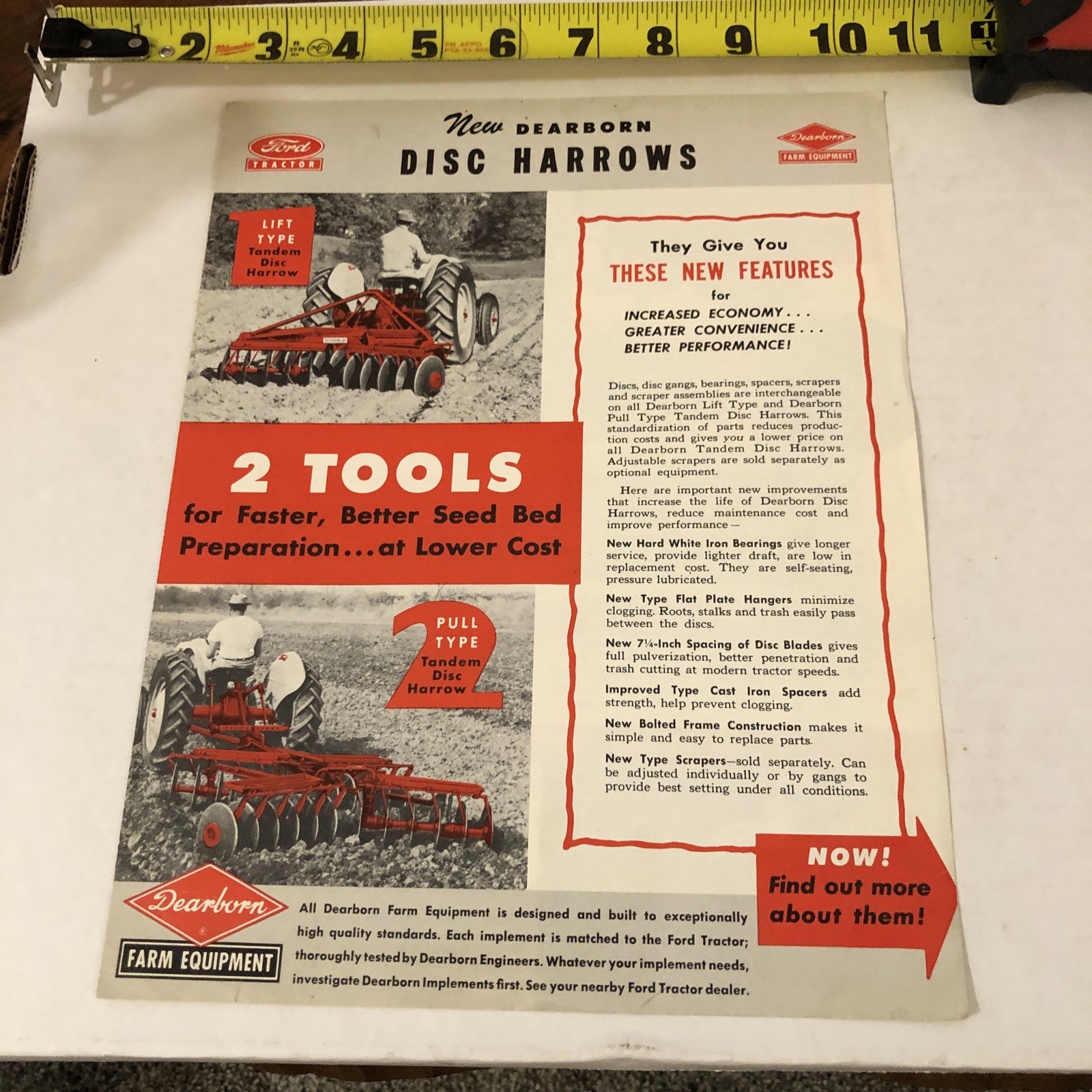 Ford Tractor Disk Harrow For 1953 Brochure