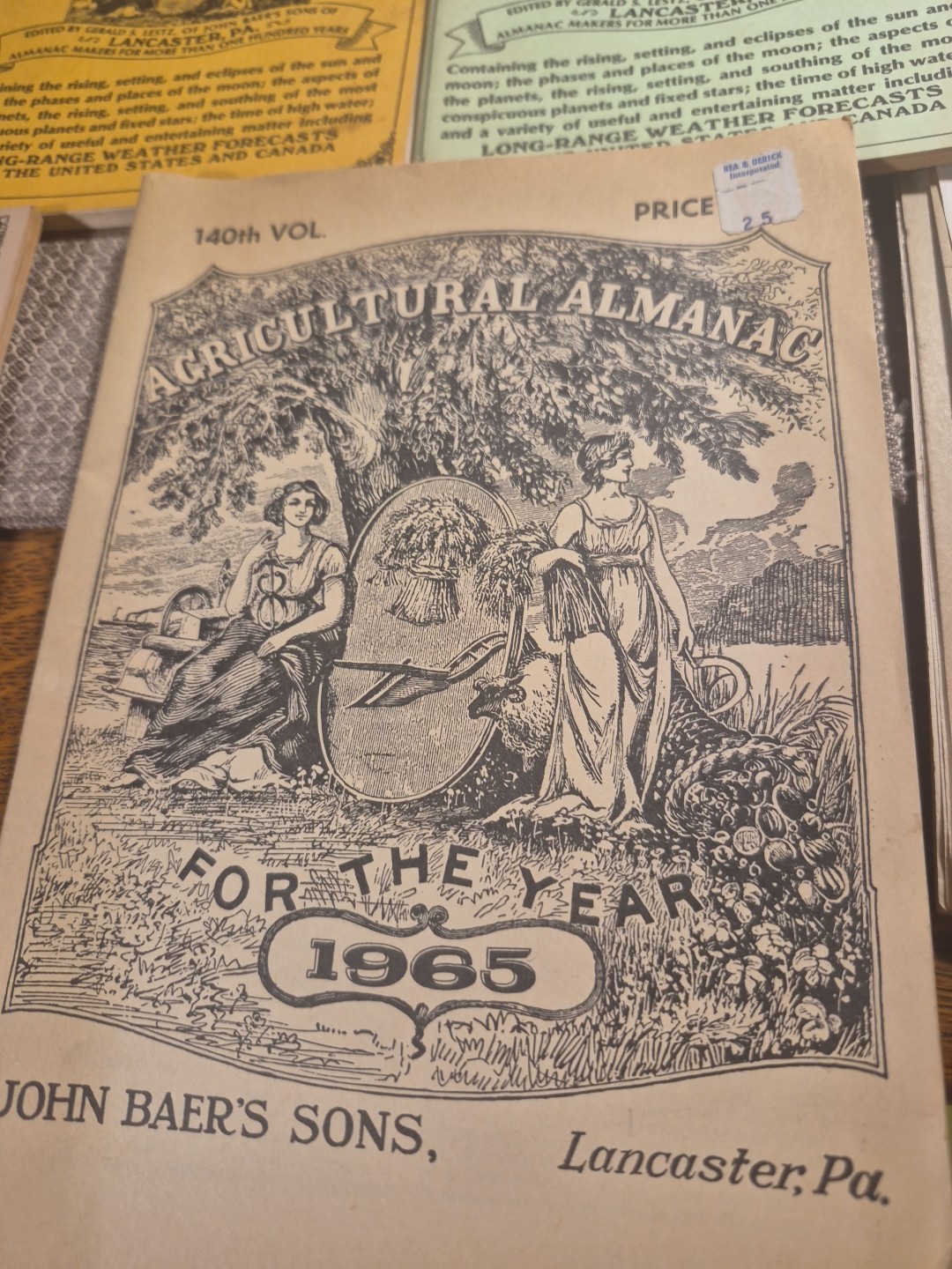 Vtg 8 John Baer’s Sons Agricultural Almanac Lancaster PA Farmers Almanac