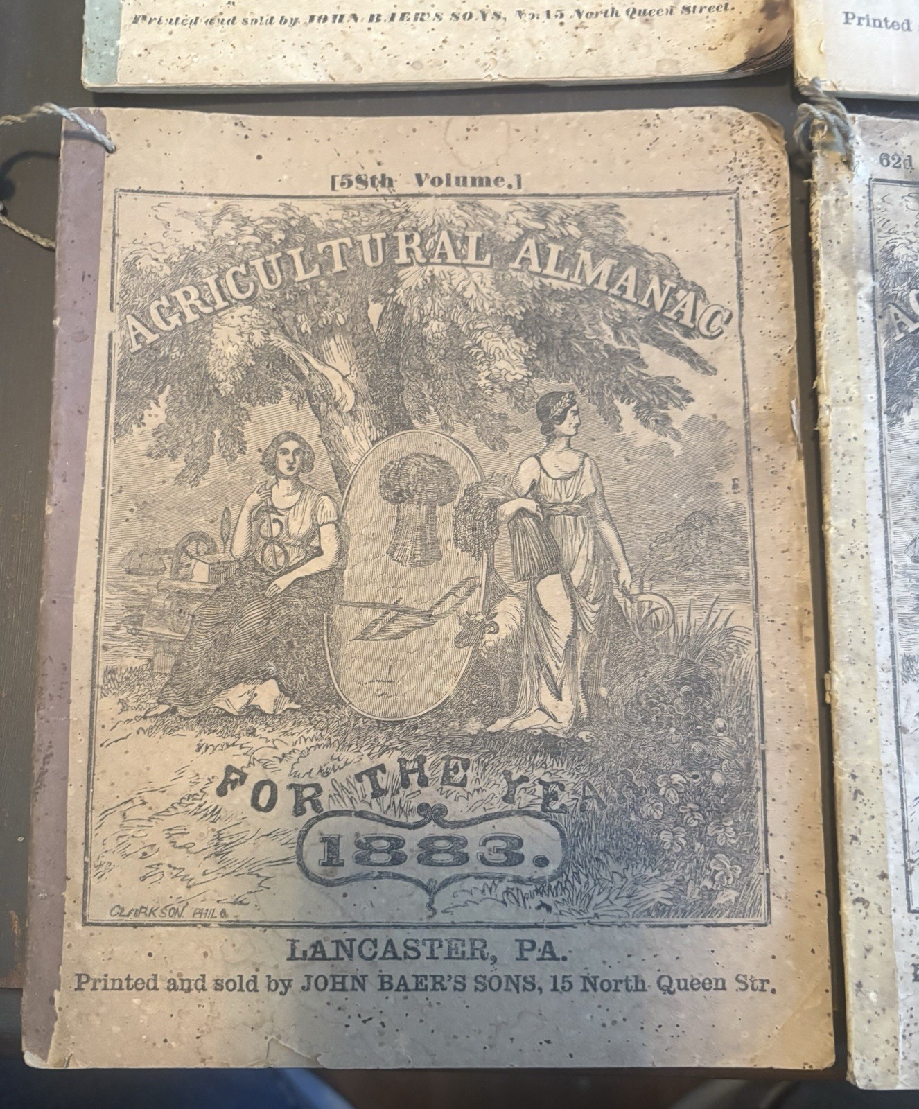 Lot Of 4 John Baer’s Agricultural Almanac Lancaster, PA Antique 1880’s