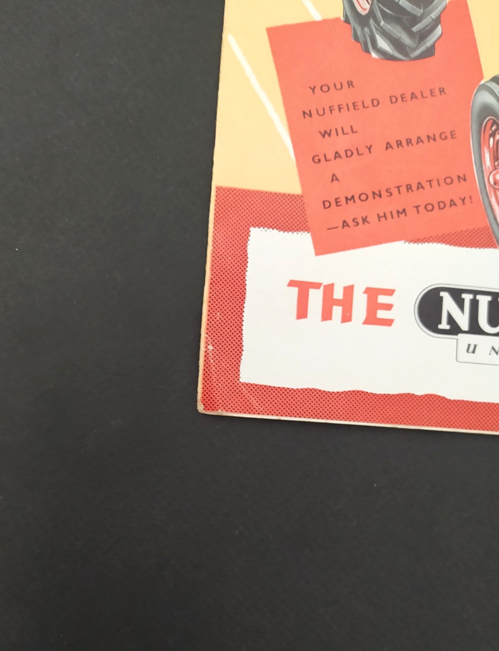 VINTAGE NUFFIELD THREE UNIVERSAL TRACTOR BROCHURE -POSTER 1950’s