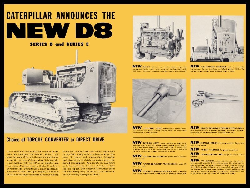 Cat D8 Diesel Tractor, Engine Pic & Specs List NEW METAL SIGN: 12×16″ Free Ship.