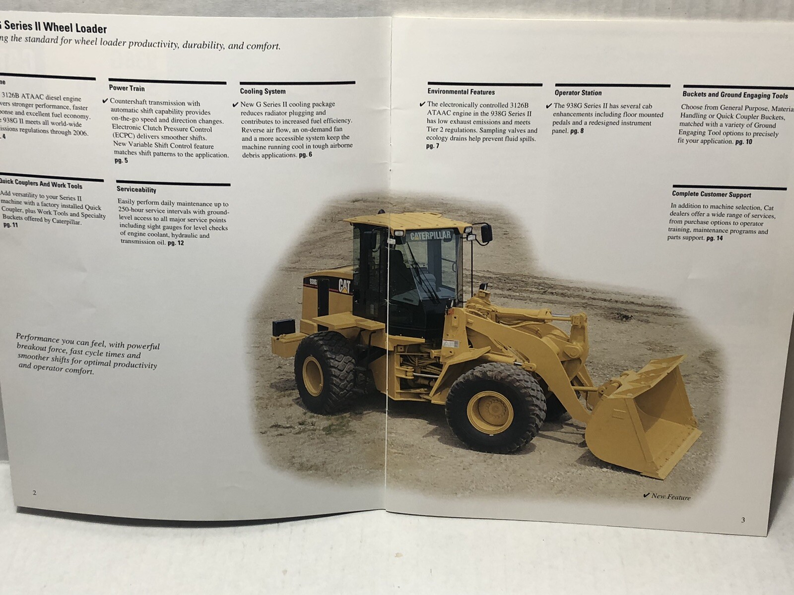 2003 CAT Caterpillar 938G Series II Wheel Loader Specs Sales Brochure