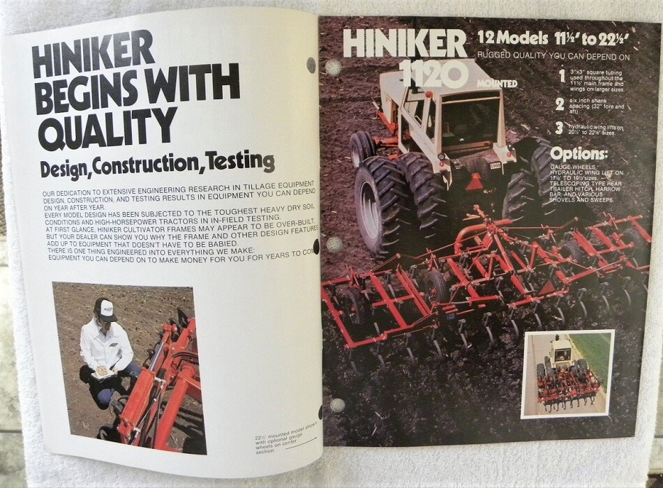 Hiniker Field Cultivators, Models 1120-1530-1540-1560 Color Dealer Advertising