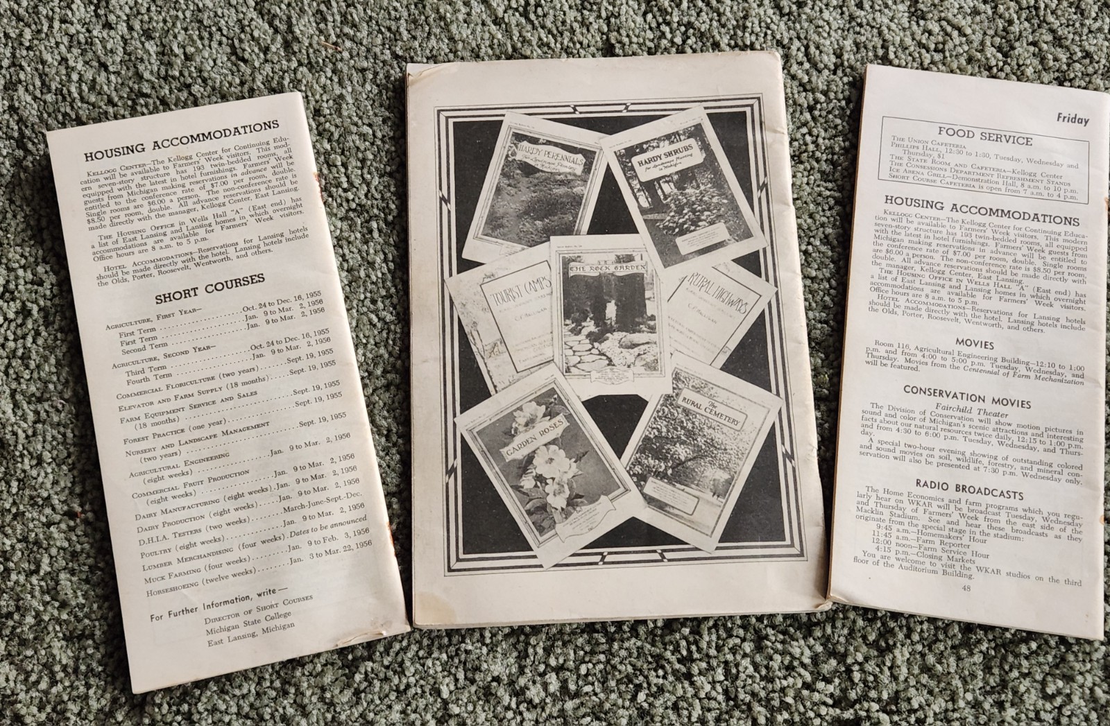 1933 book Michigan State College “Beautifying Home Grounds” + 2 MSU Farmers Week