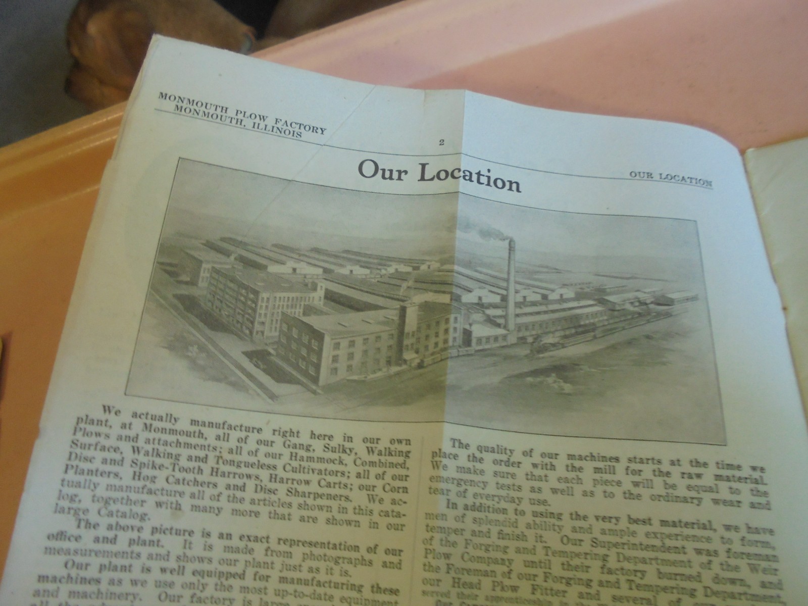 Vintage 1920’s Monmouth Plow Factory Brochure