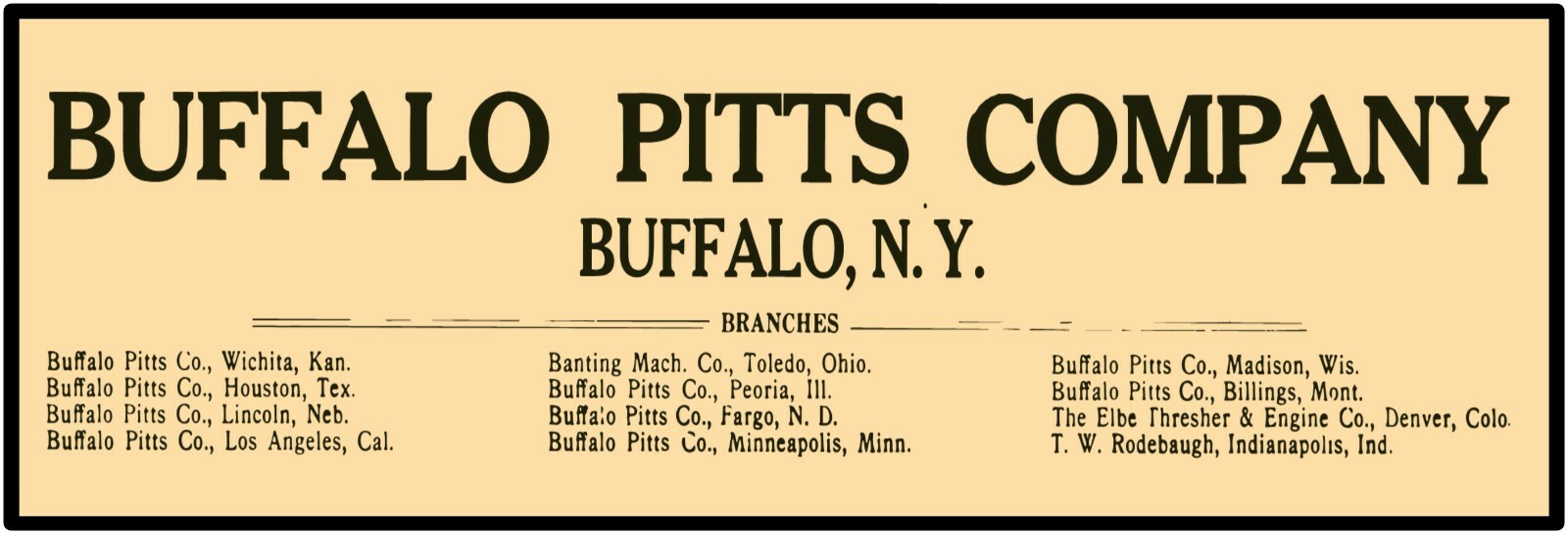 Buffalo Pitts Farm Machinery Sign – 12″ x 36″ USA STEEL XL Size – 4 POUNDS!