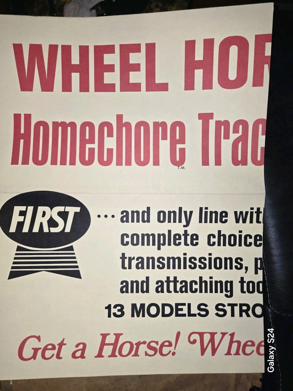 NOS WHEEL HORSE “THE BIG ONE” FOR BIG SALES WHEEL HORSE HOMECHORE TRACTORS