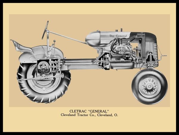 1939 Cletrac General Wheeled Tractor Cutaway View NEW METAL SIGN: 12×16″