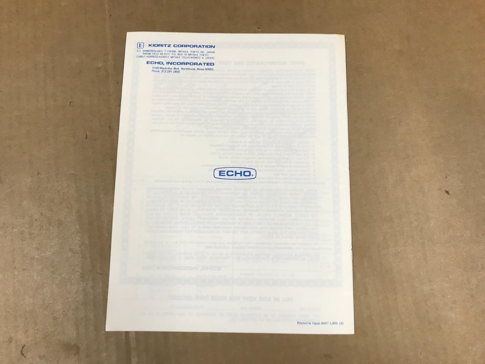 Vintage Echo Power Blower Model #PB210E Operator’s Manual
