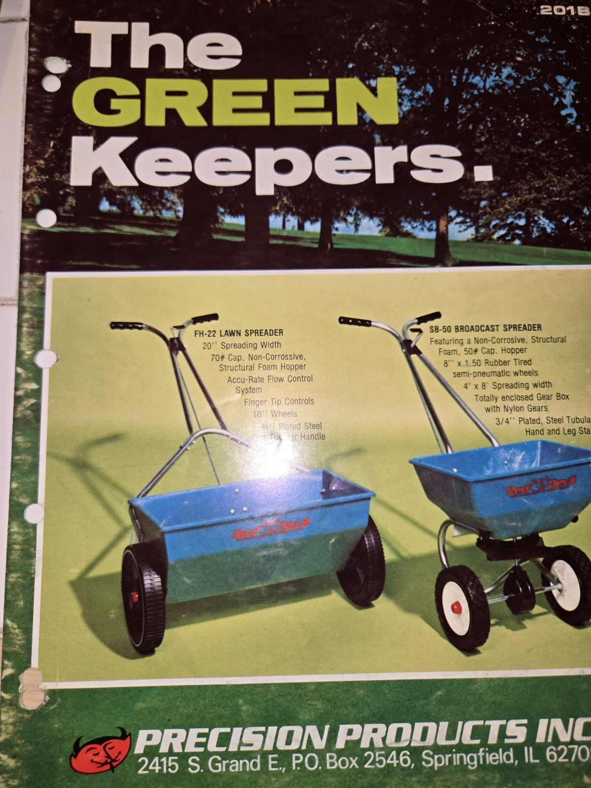 PRECISION PRODUCTS “THE GREEN KEEPERS” SPREADERS AND SWEEPERS BROCHURES