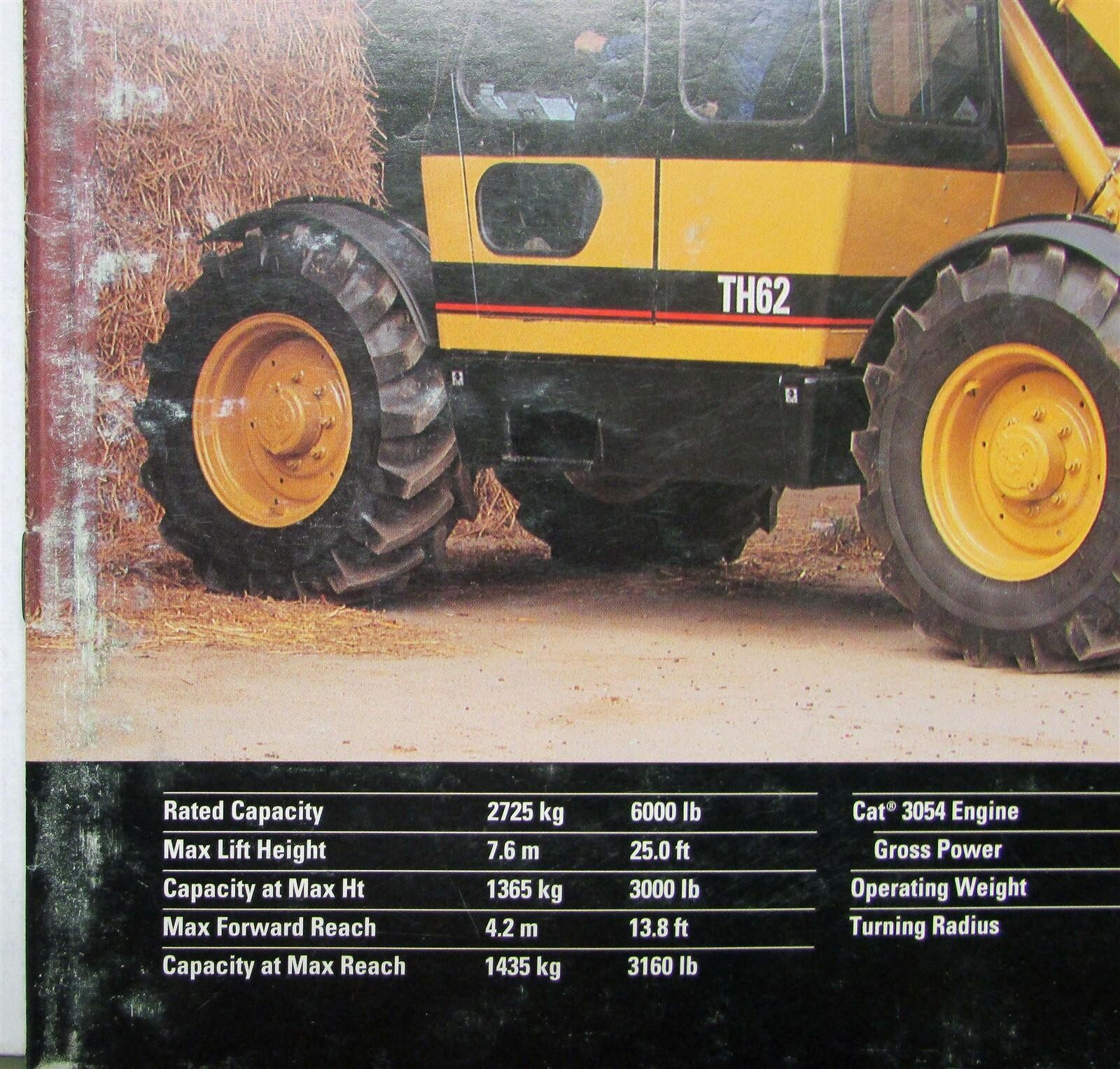 1996 Caterpillar TH62 Telescopic Handler Specs Construction Sales Brochure