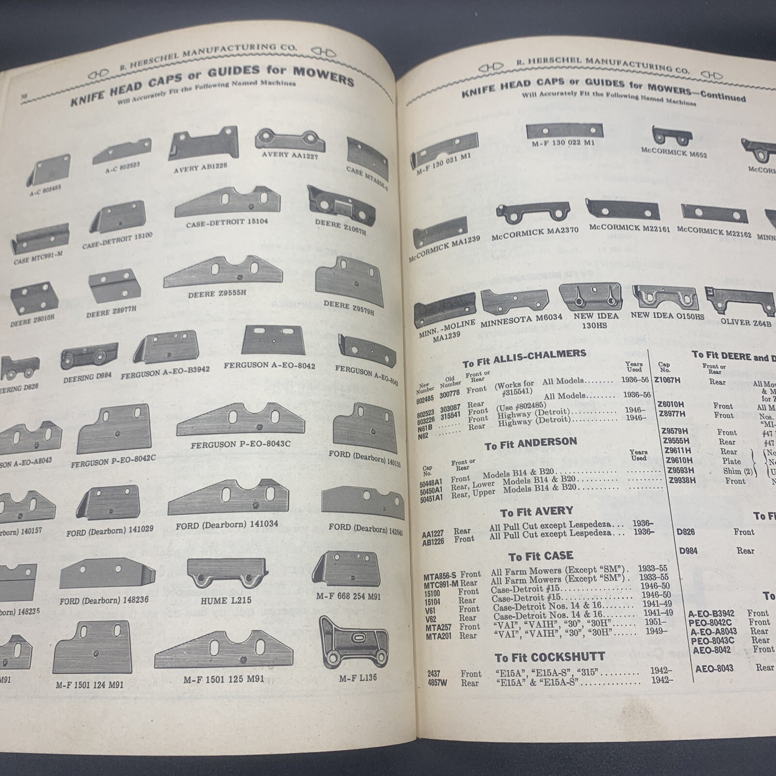 1959 Des Moines Iron Co Repair Parts Catalog Mowers/Combines/Swathers/Harvester