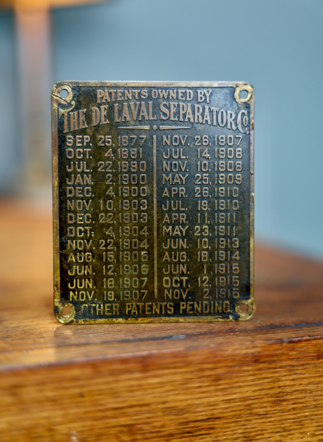 Vintage De Laval Separator Brass Tag Sign Farm Equipment Machine Advertising