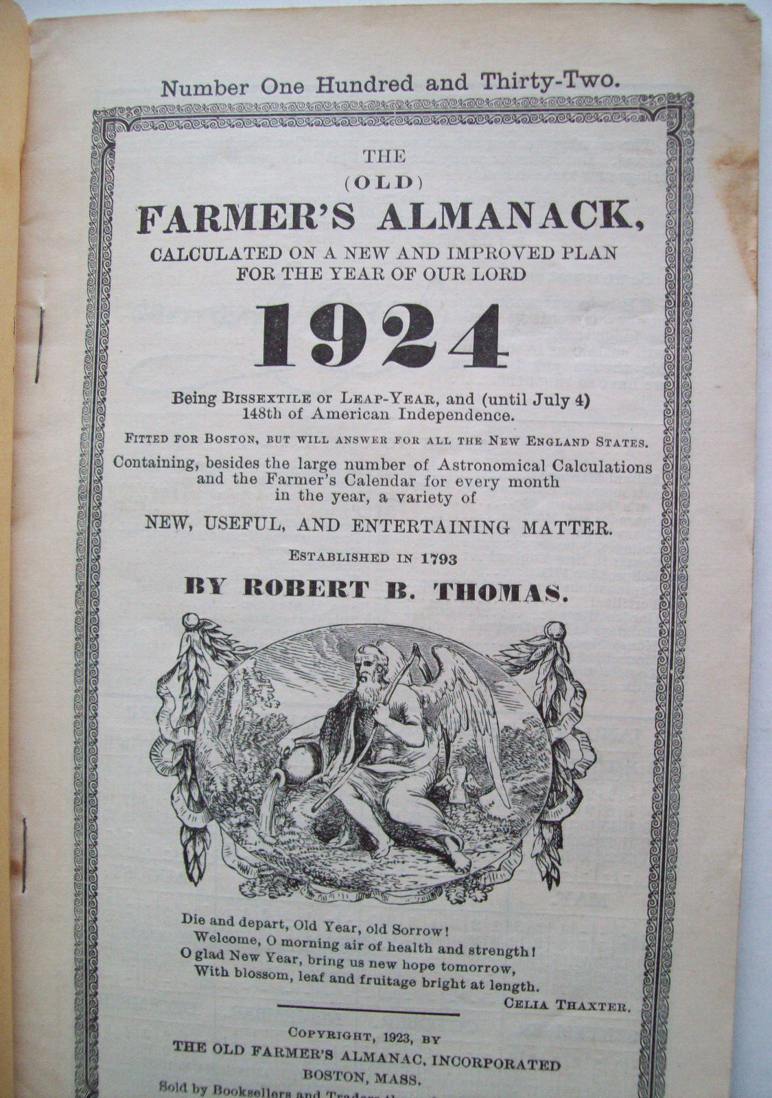 4 Old Farmer’s Almanacs 1918, ’24, ’29, ’37