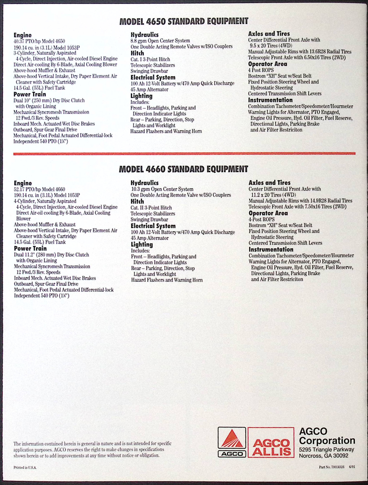 AGCO-Allis 4600 series brochure 79014326