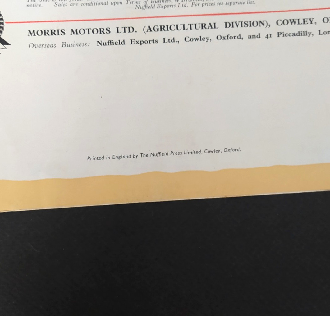 VINTAGE NUFFIELD THREE UNIVERSAL TRACTOR BROCHURE -POSTER 1950’s