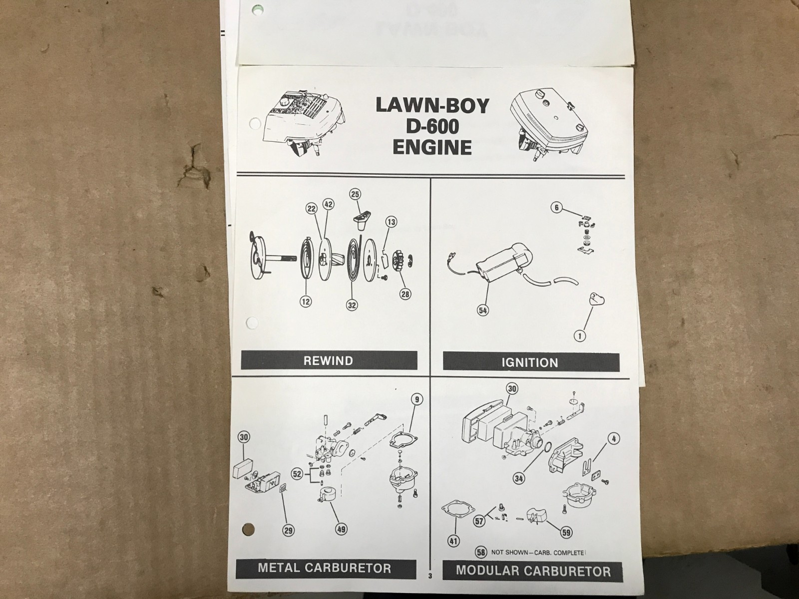 Vintage 1985-1986 Lawn-Boy – “Top 60” – Winter Parts Program