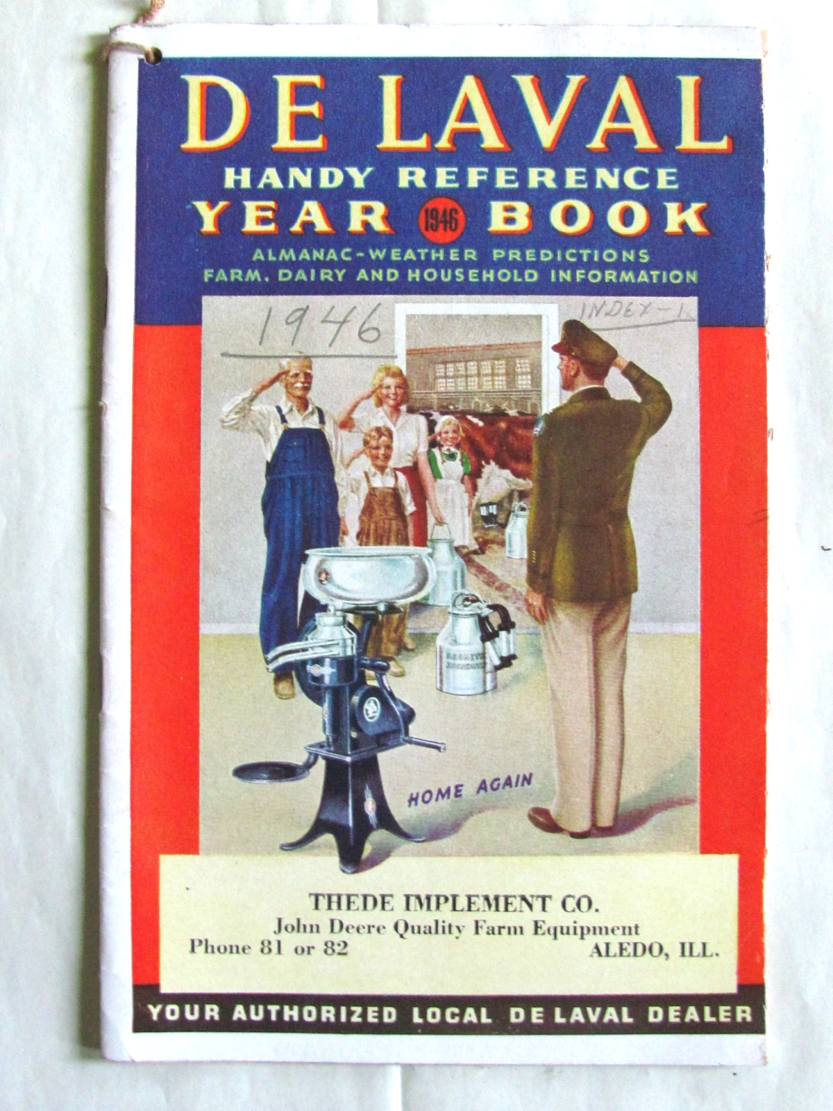 1946 DE LAVAL DAIRY FARM YEARBOOK THEDE IMPLEMENT JOHN DEERE DEALER ALEDO IL