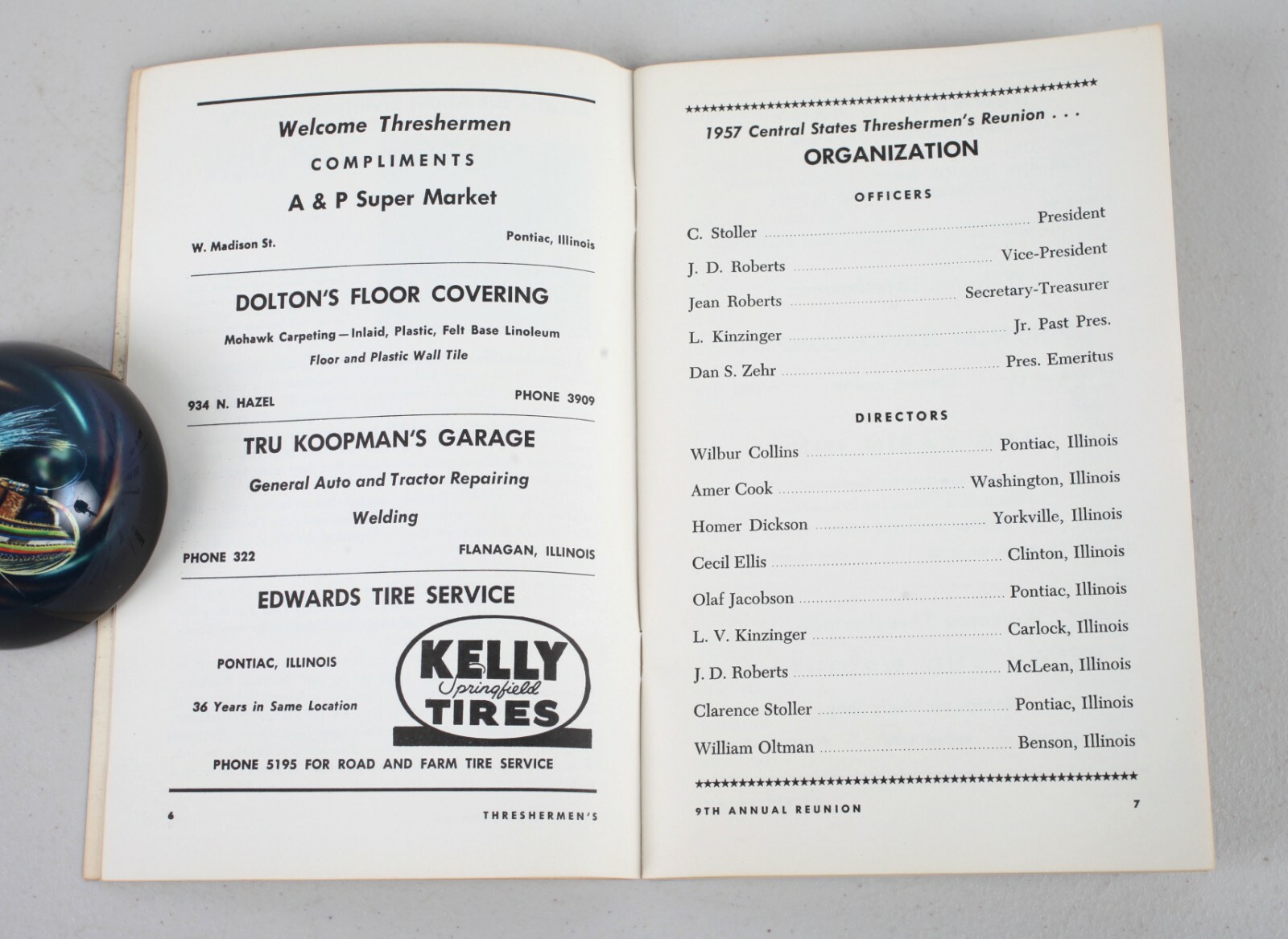 1957 Central States Threshermen’s Reunion Official Program Pontiac Illinois