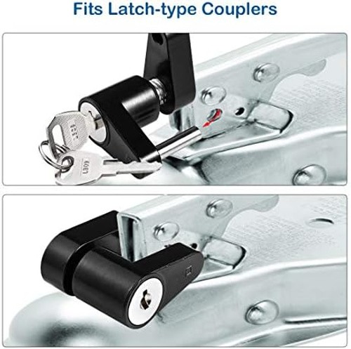 CZC AUTO Black Trailer Hitch Coupler Lock, Dia 1/4 Inch, 3/4 Inch Span for To…