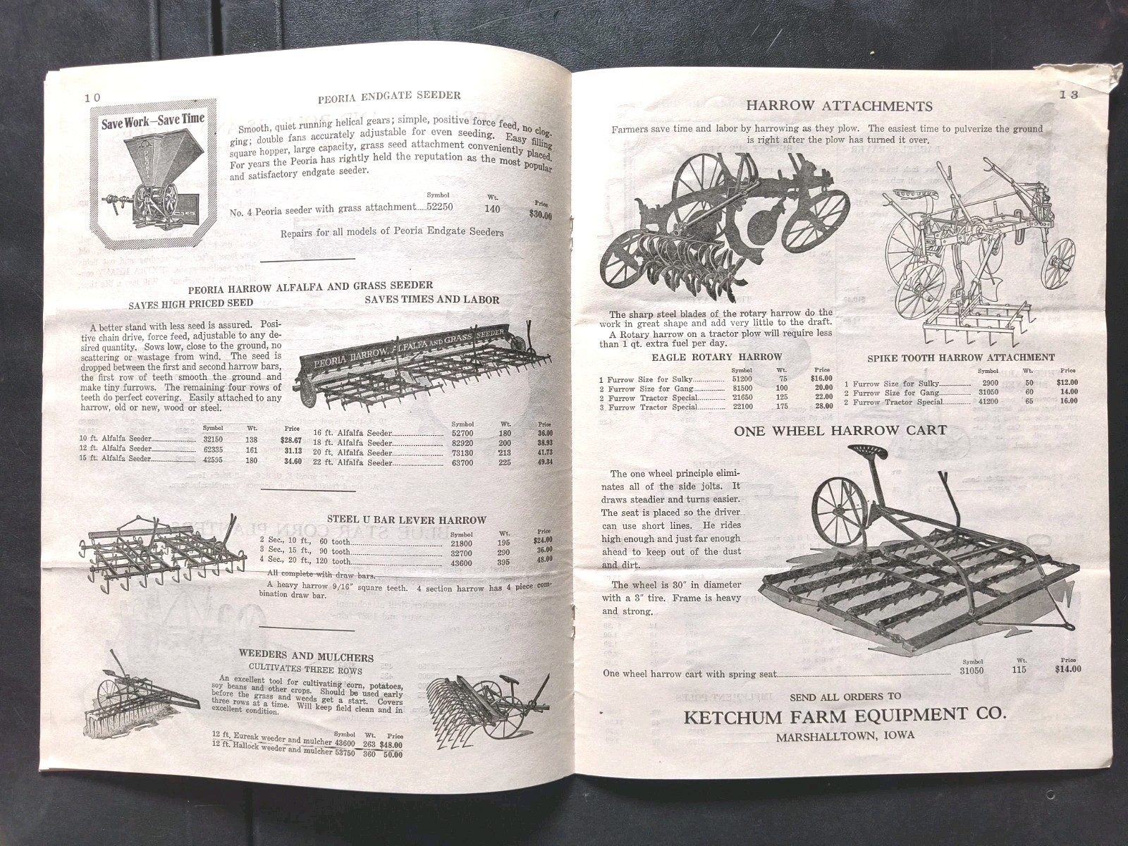 1920s Ketchum Farm equipment Dealer Sales Brochure Advertising Catalog 2pc Lot